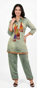Trendy Coord Set | Silk Blend Ethnic top & Trouser set