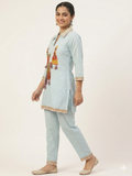 Trendy Coord set | Silk Blend Ethnic Top & Trouser Set (Size - 40)