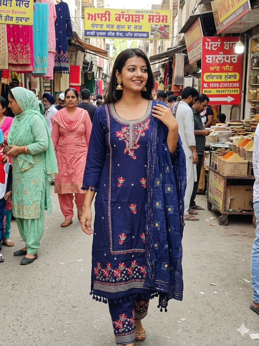 Suit - Soft Cotton Traditional Embroidered with Designer Dupatta