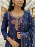 Suit - Soft Cotton Traditional Embroidered with Designer Dupatta