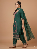 Suit - Soft Cotton Traditional Embroidered with Designer Dupatta